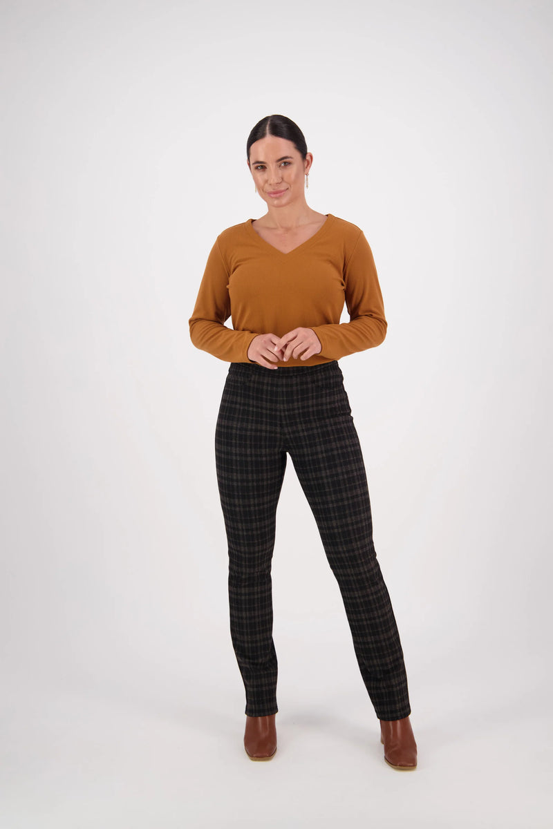 Slim Leg Full Length Ponti Pull On - Kingston - VASSALLI Pant NZ LUMA