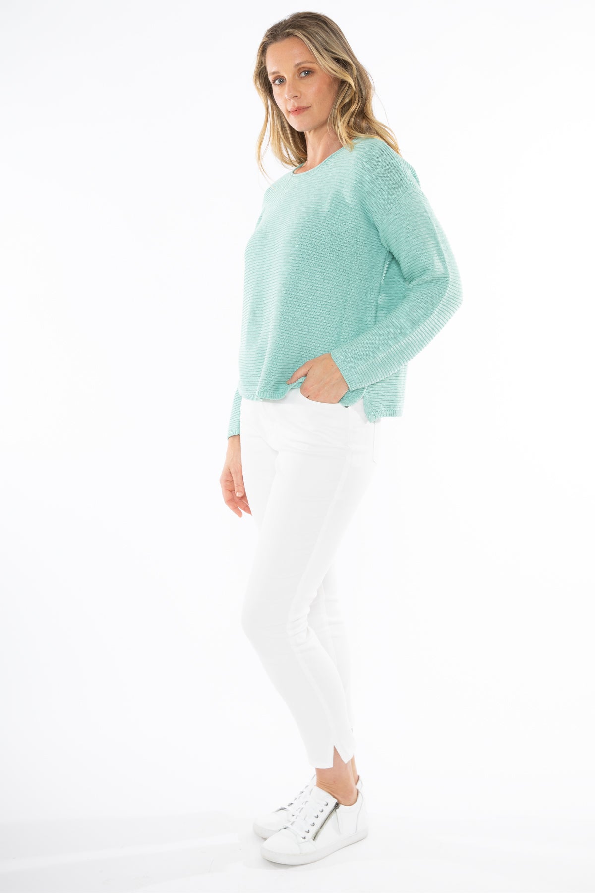 Slub Rib Pullover - Seafoam - JUMP Top NZ LUMA