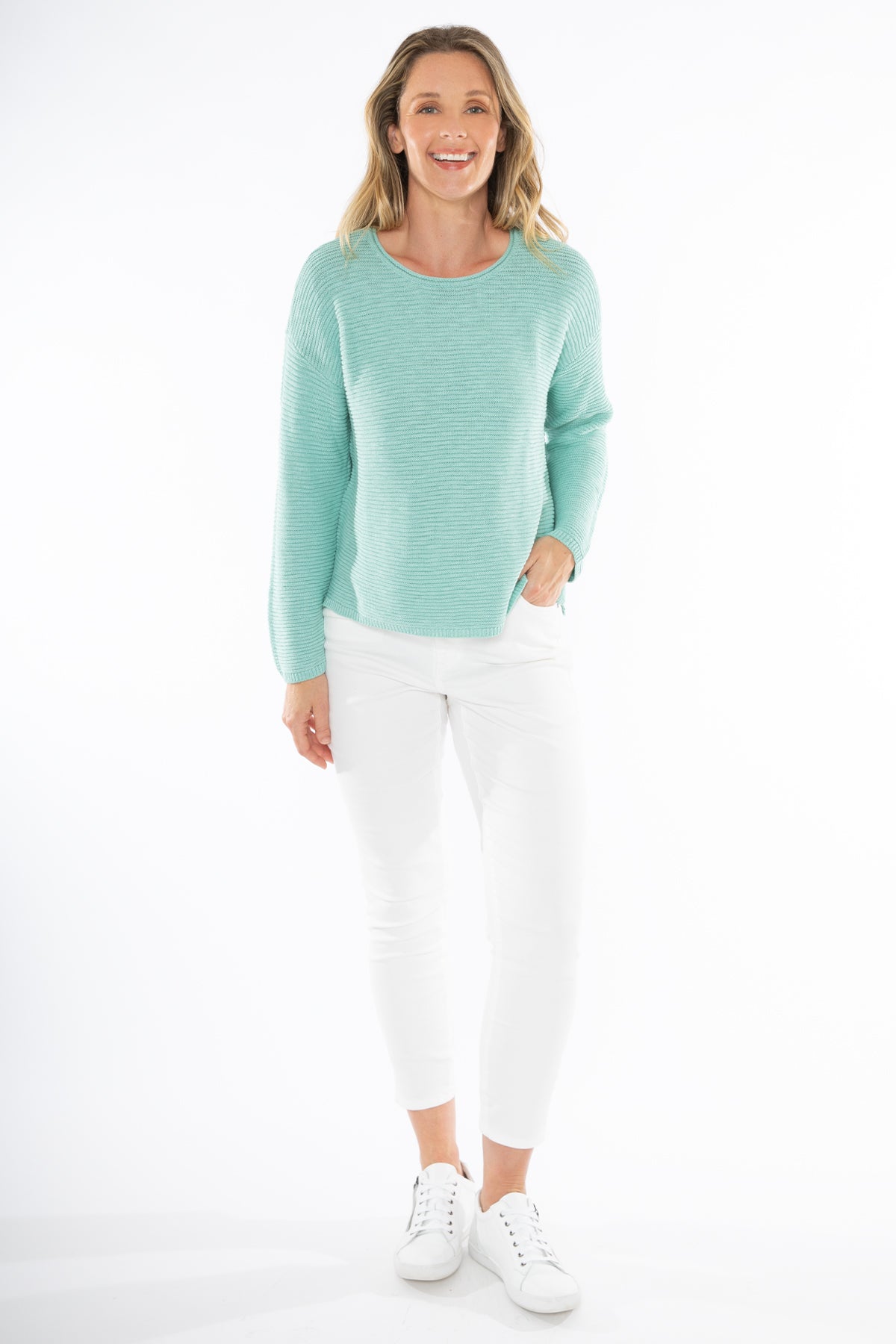 Slub Rib Pullover - Seafoam - JUMP Top NZ LUMA