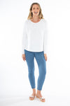 Slub Rib Pullover - White - JUMP Top NZ LUMA