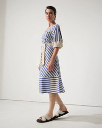 Spliced Stripe Dress - MARCO POLO Dress NZ LUMA