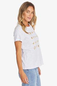 Star Foil Tee - White - PING PONG Top NZ LUMA