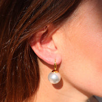 Steel Me Yellow Gold Round Pearl Earrings - FABULEUX VOUS Accessories NZ LUMA