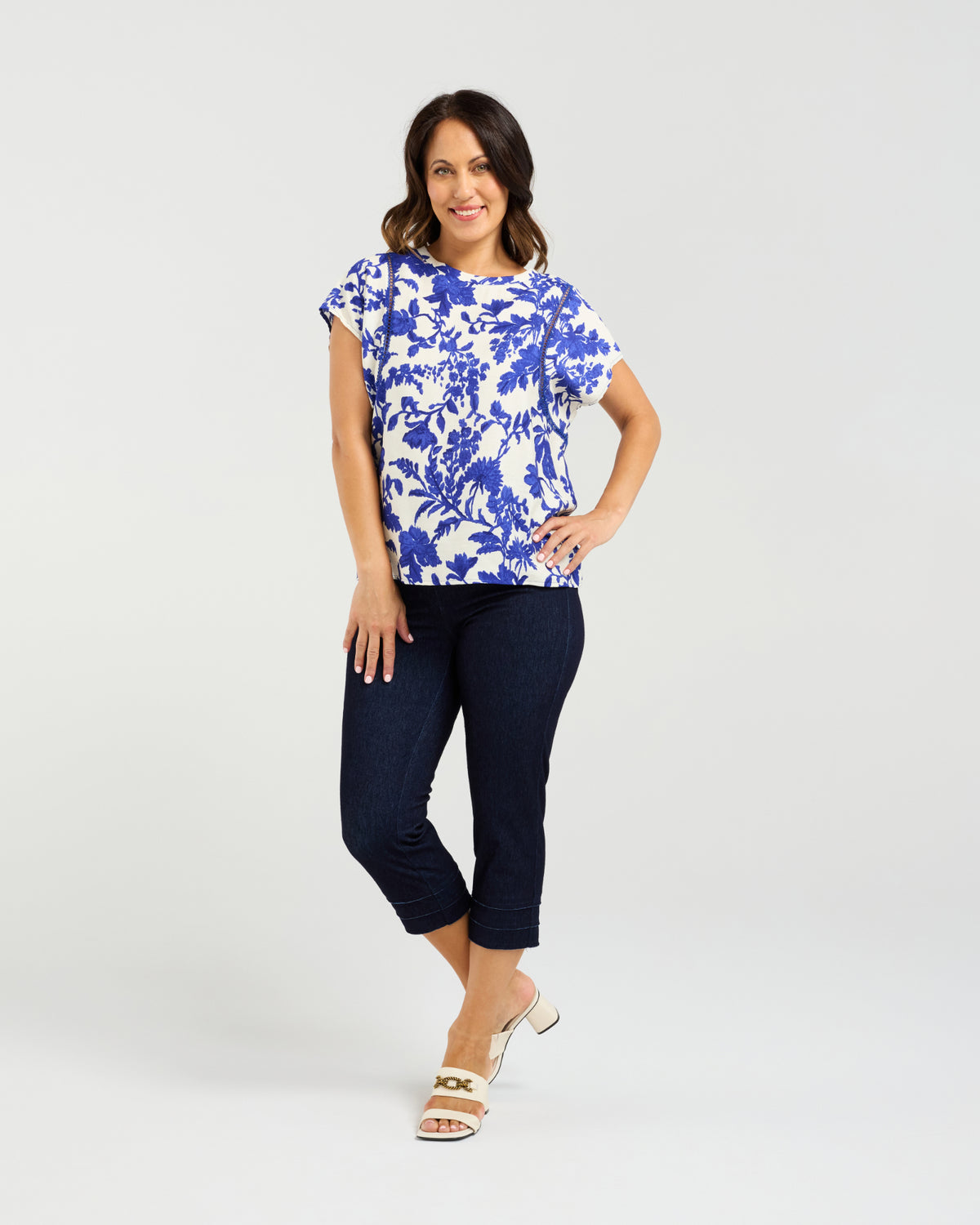 Stella Top - Cobalt Blossom - Seduce Top NZ LUMA
