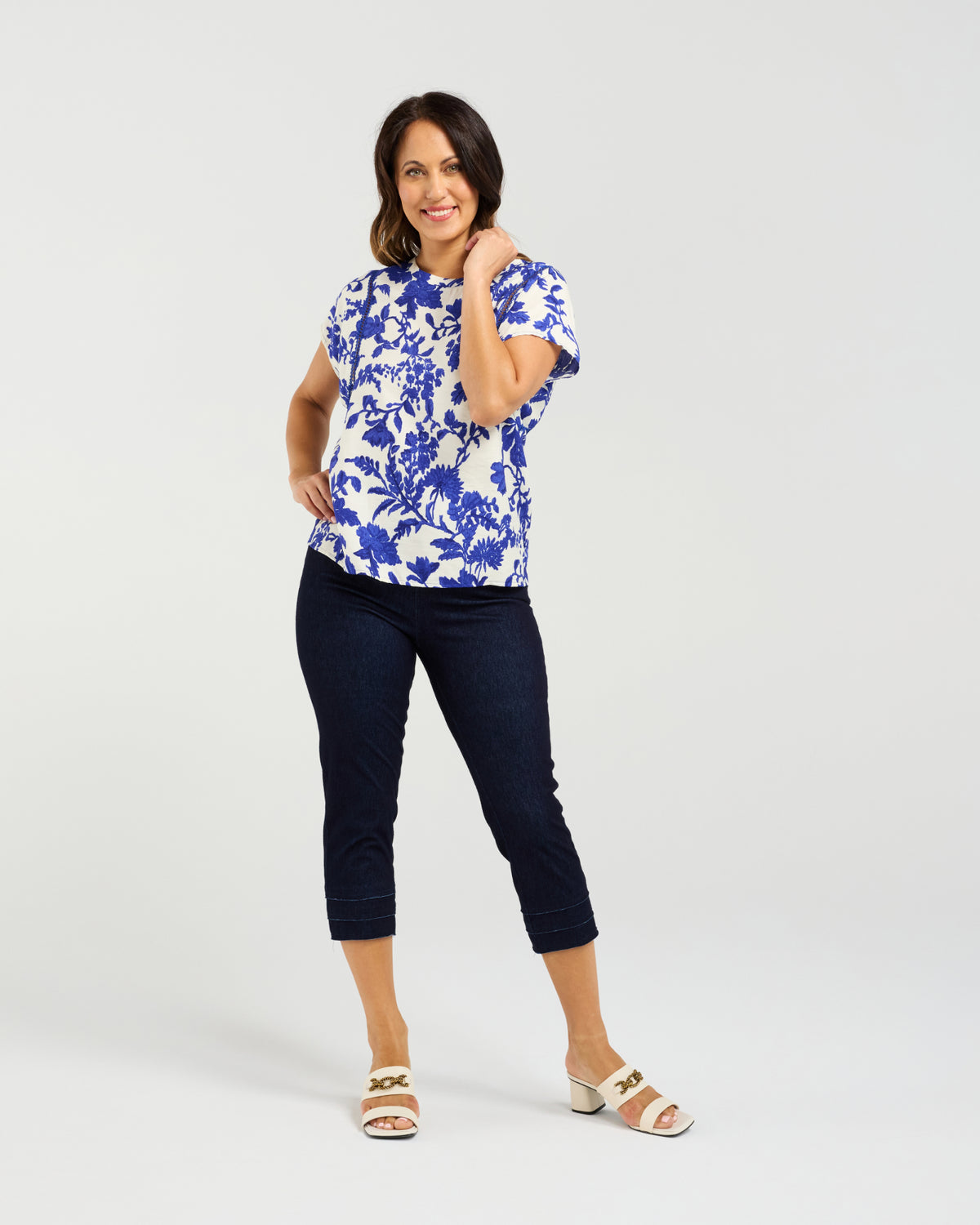 Stella Top - Cobalt Blossom - Seduce Top NZ LUMA