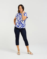 Stella Top - Cobalt Blossom - Seduce Top NZ LUMA