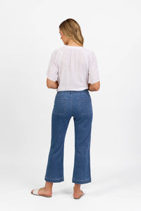 Straight Leg Ankle Grazer Jean - Blue Hue - VASSALLI Pant NZ LUMA