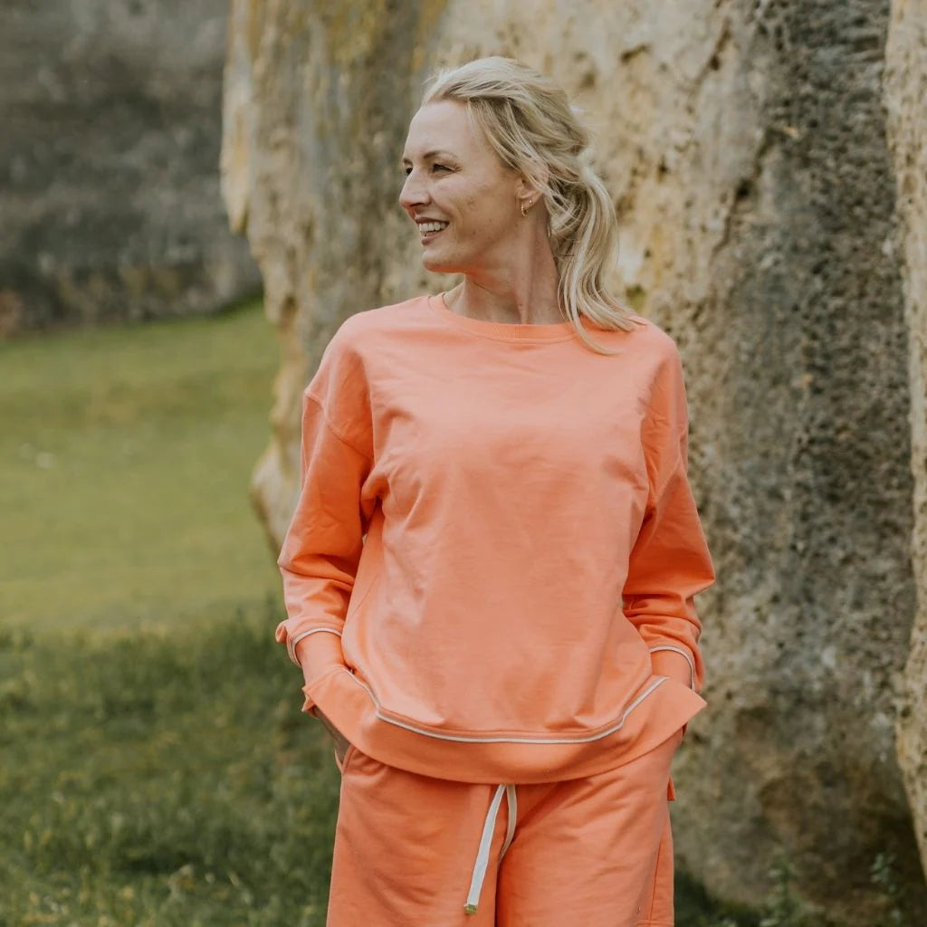 Suzy Sweater - Sunset Coral - MOKE Top NZ LUMA