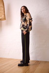 Sway Blouse - Black Floral - NAVY & CO Pant NZ LUMA