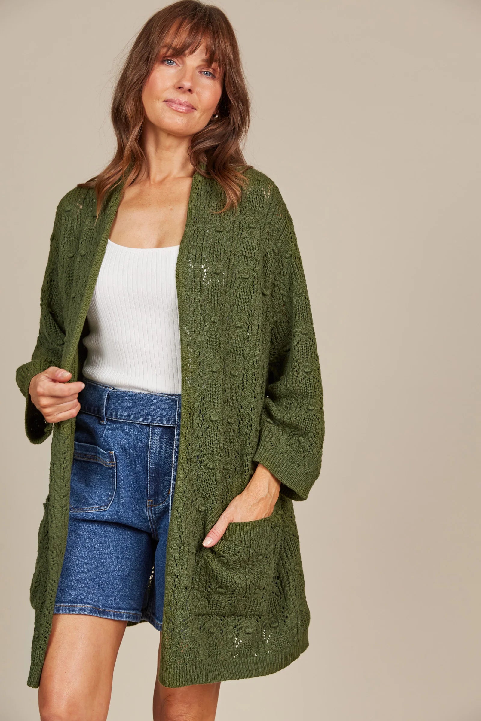 Sylvie Cardigan - Olive - ISLE OF MINE