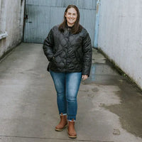 Talei Quilt Jacket Bomber - Black - MOKE Jacket NZ LUMA