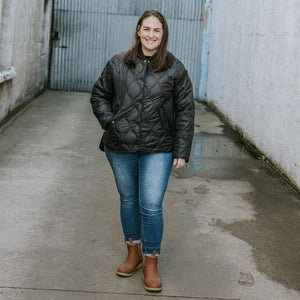 Talei Quilt Jacket Bomber - Black - MOKE Jacket NZ LUMA