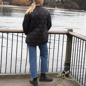 Talei Quilt Jacket Bomber - Black - MOKE Jacket NZ LUMA