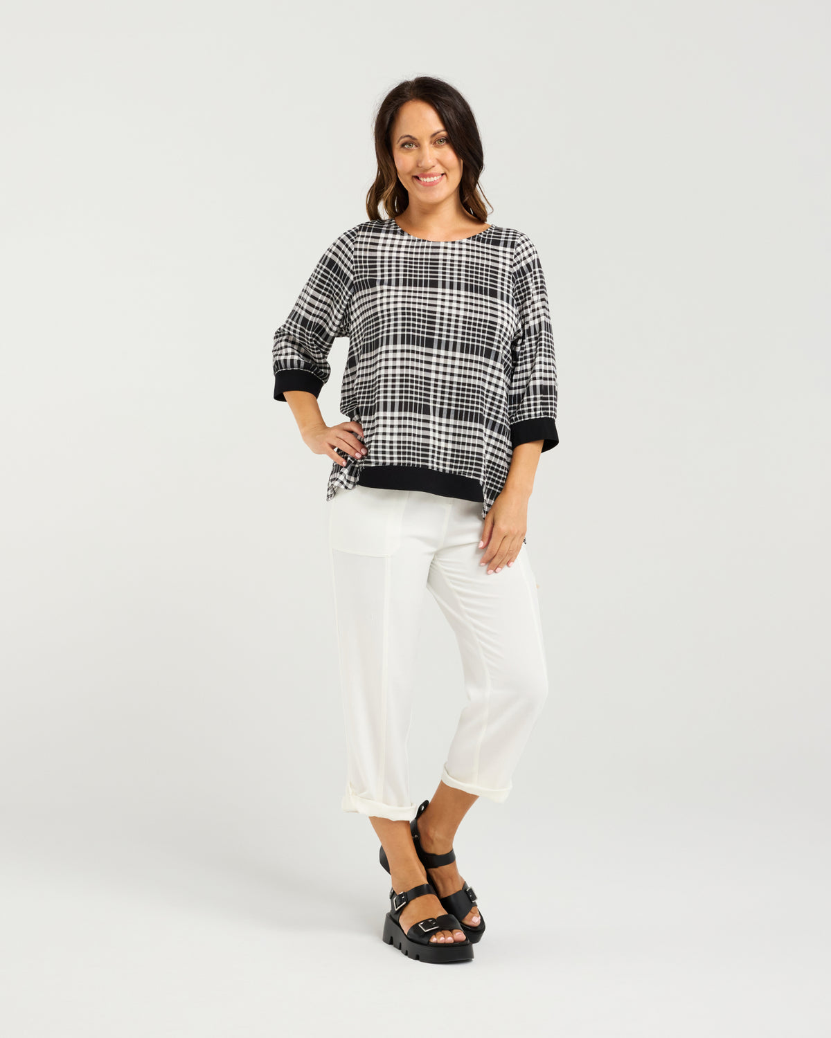 Taylor Top - Black Check - SEDUCE Top NZ LUMA