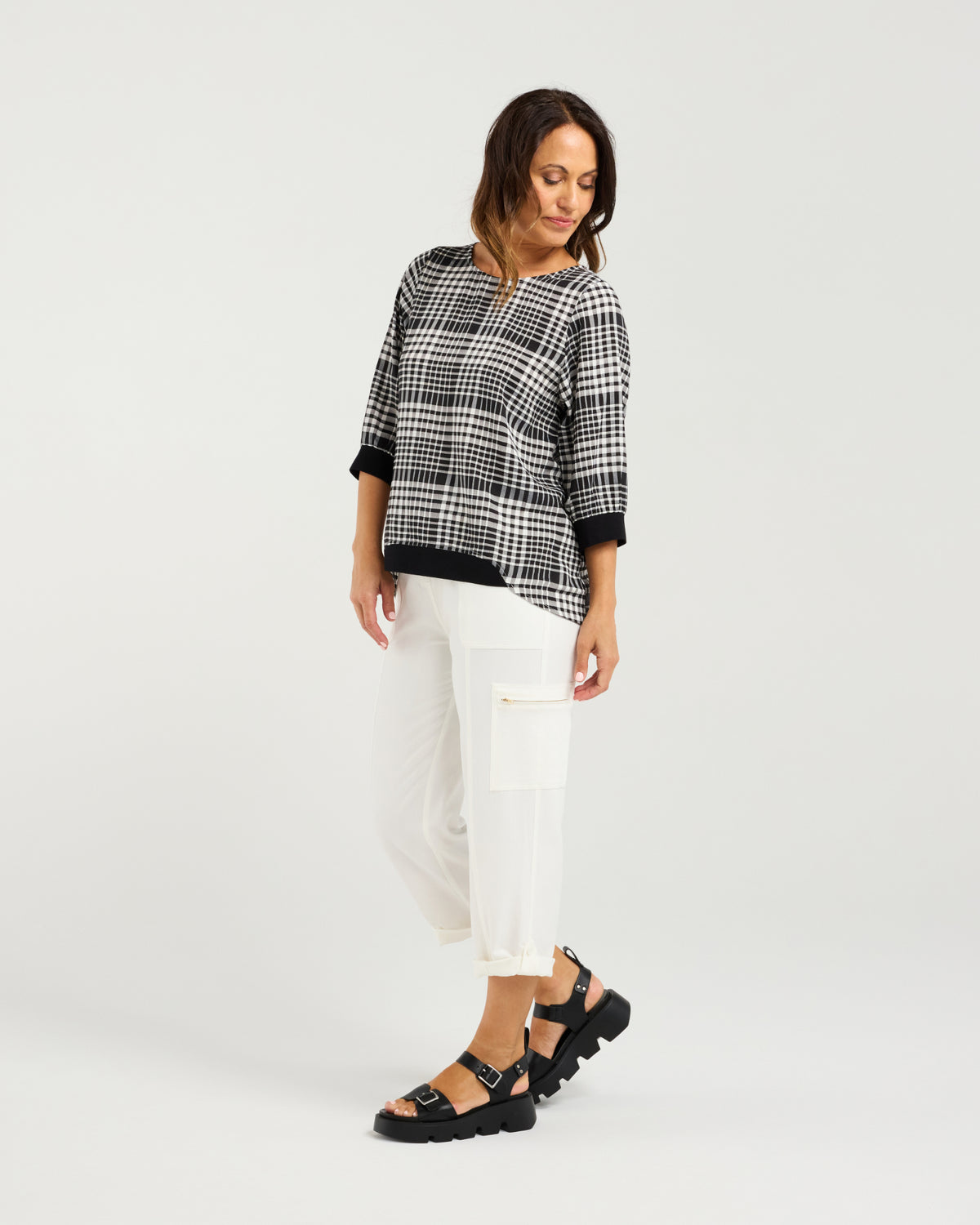 Taylor Top - Black Check - SEDUCE Top NZ LUMA