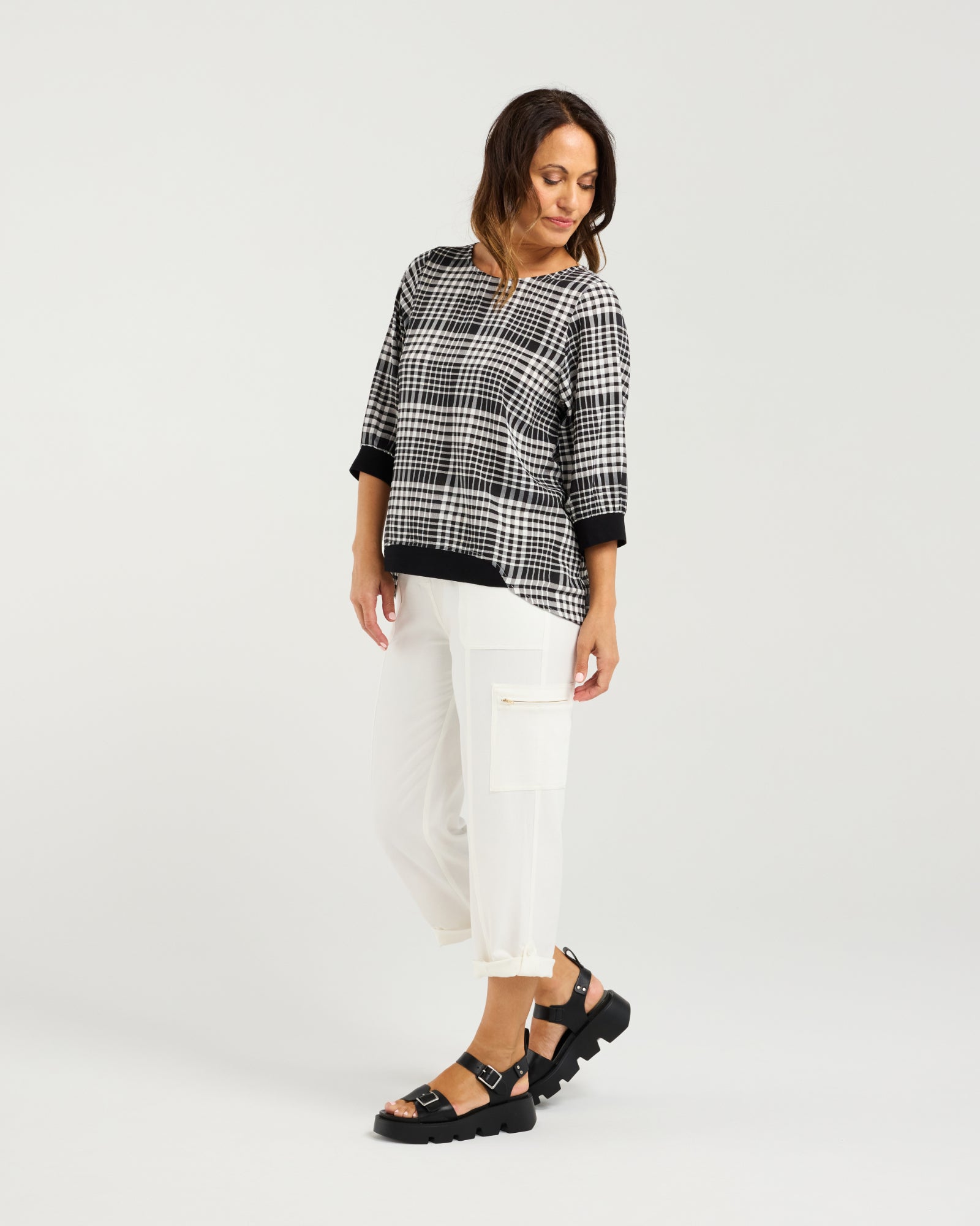Taylor Top - Black Check - SEDUCE Top NZ LUMA