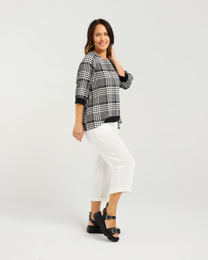 Taylor Top - Black Check - SEDUCE Top NZ LUMA