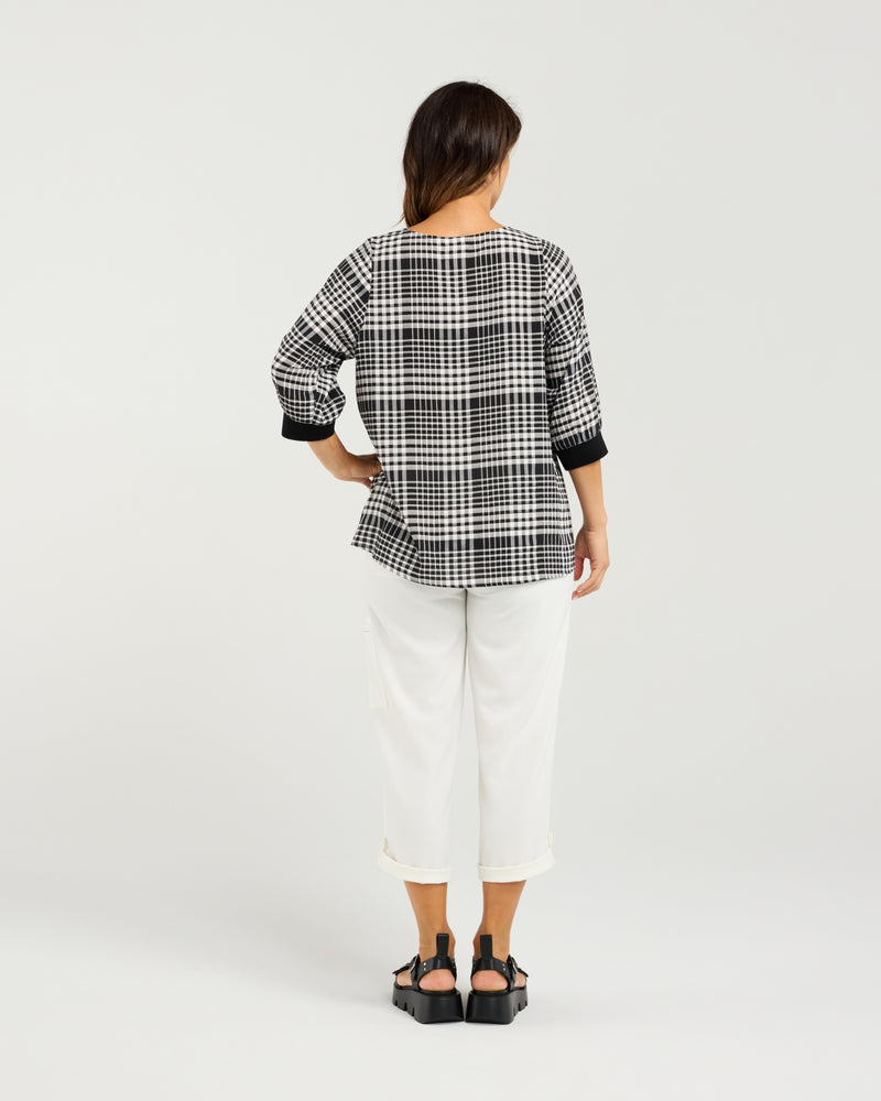 Taylor Top - Black Check - SEDUCE Top NZ LUMA