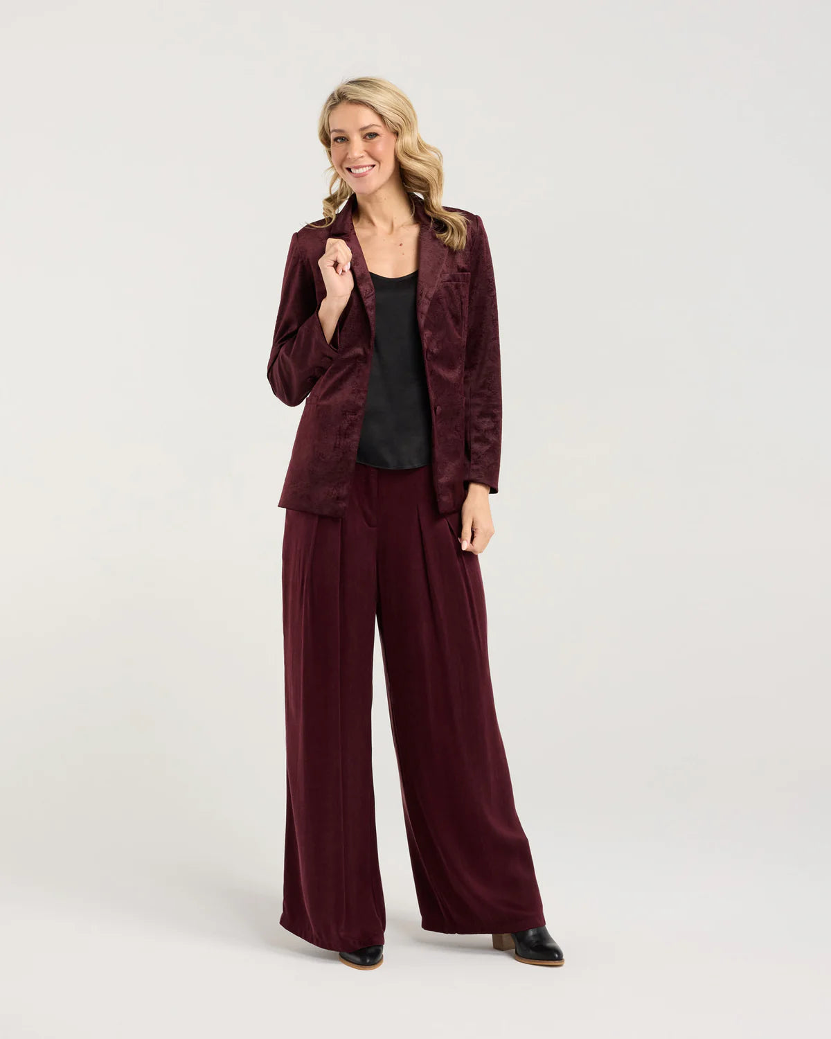 Teddy Embossed Velvet Blazer - BLACKSTONE Jacket NZ LUMA