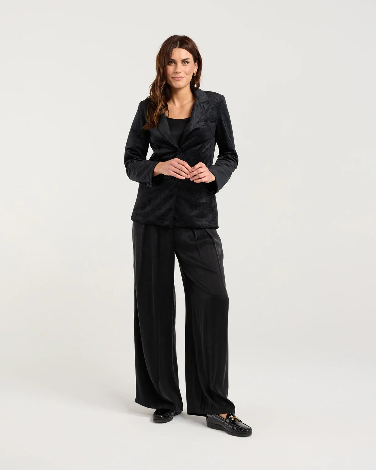 Teddy Embossed Velvet Blazer - BLACKSTONE Jacket NZ LUMA