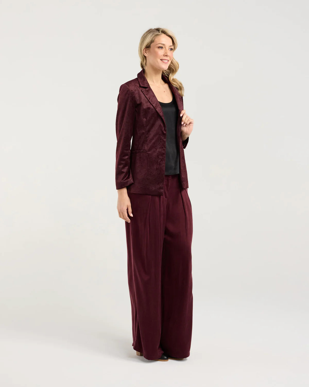 Teddy Embossed Velvet Blazer - BLACKSTONE Jacket NZ LUMA