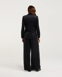 Teddy Embossed Velvet Blazer - BLACKSTONE Jacket NZ LUMA