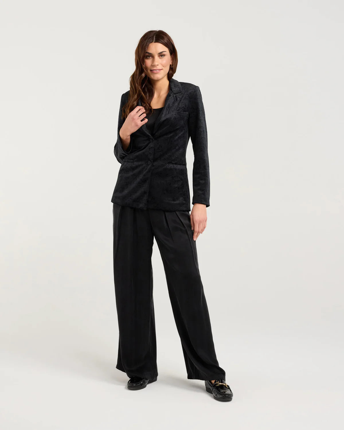 Teddy Embossed Velvet Blazer - BLACKSTONE Jacket NZ LUMA