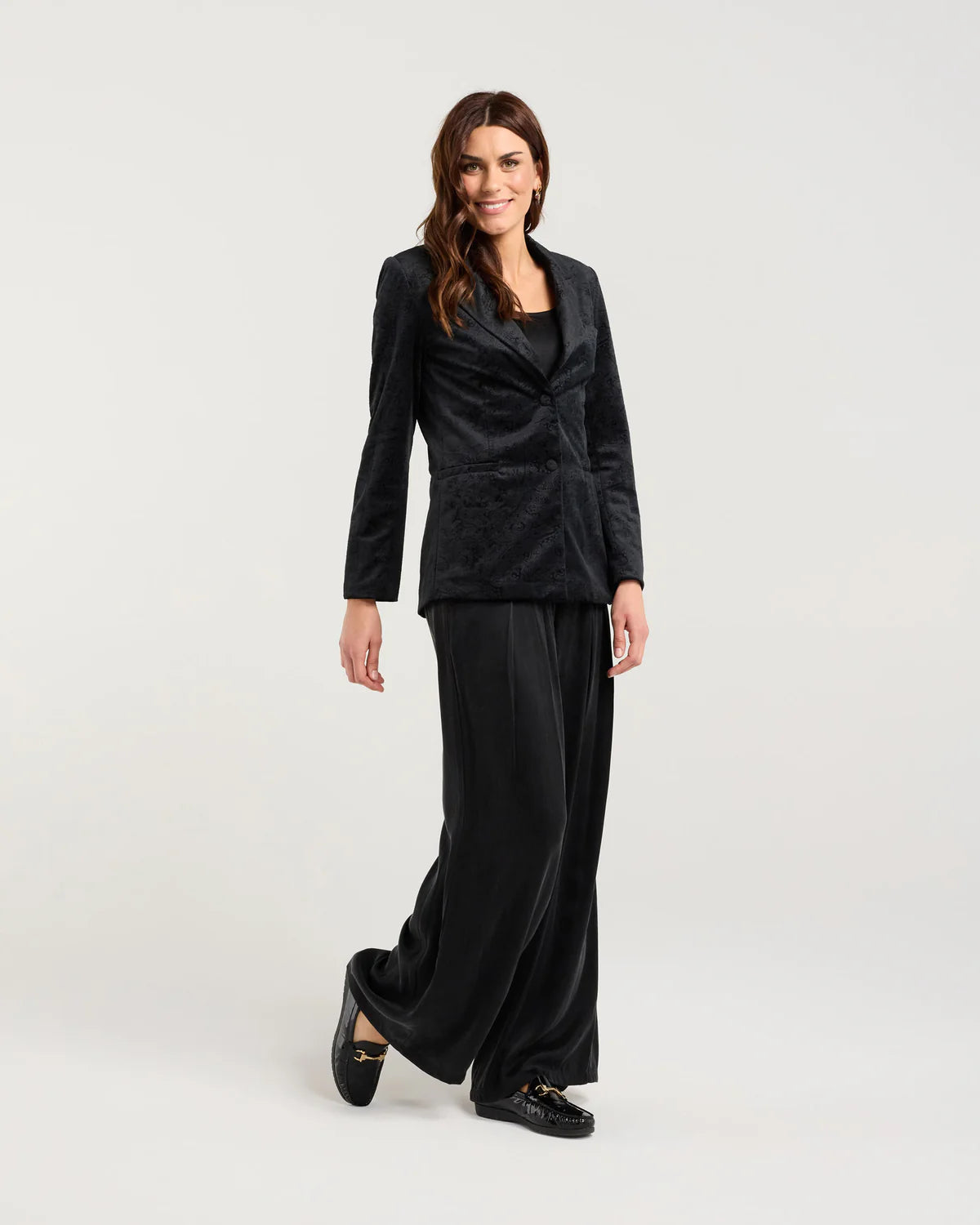 Teddy Embossed Velvet Blazer - BLACKSTONE Jacket NZ LUMA