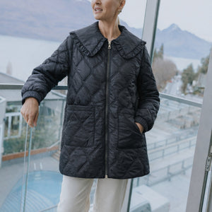 Tess Quilted Coat - Black- MOKE Coat NZ LUMA
