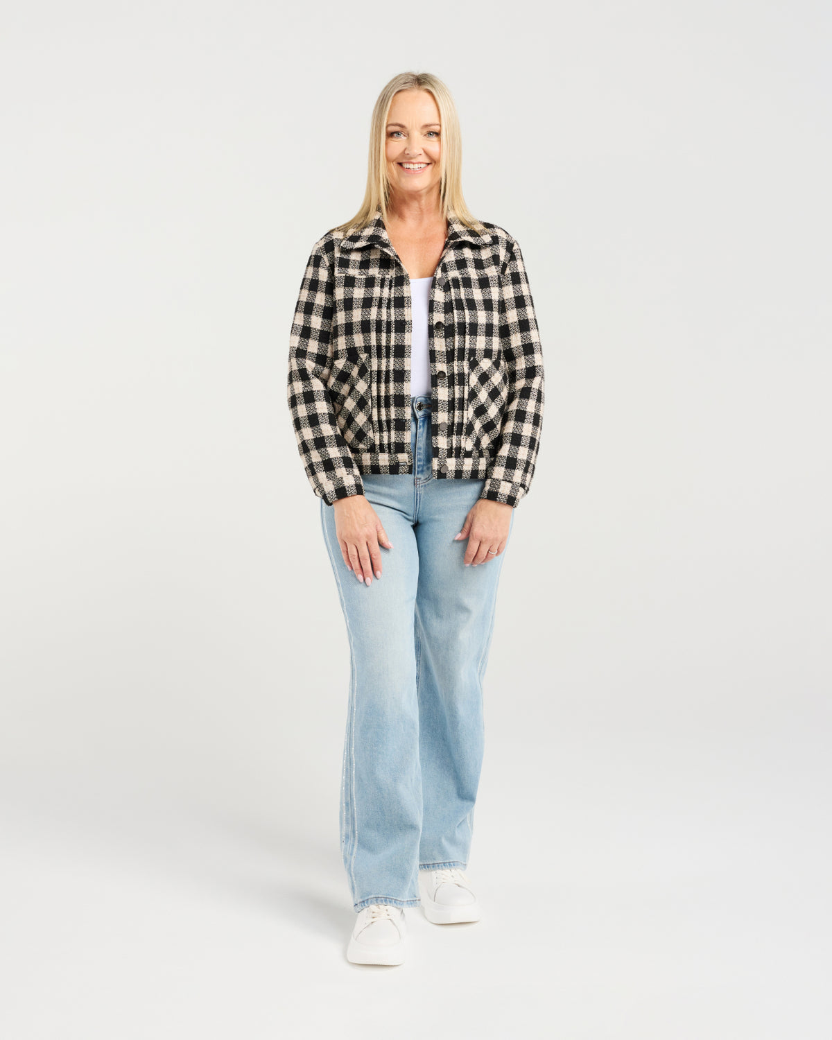 Trish Jacket - Granite Check - SEDUCE Jacket NZ LUMA