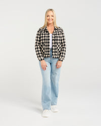 Trish Jacket - Granite Check - SEDUCE Jacket NZ LUMA