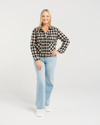 Trish Jacket - Granite Check - SEDUCE Jacket NZ LUMA