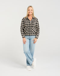 Trish Jacket - Granite Check - SEDUCE Jacket NZ LUMA