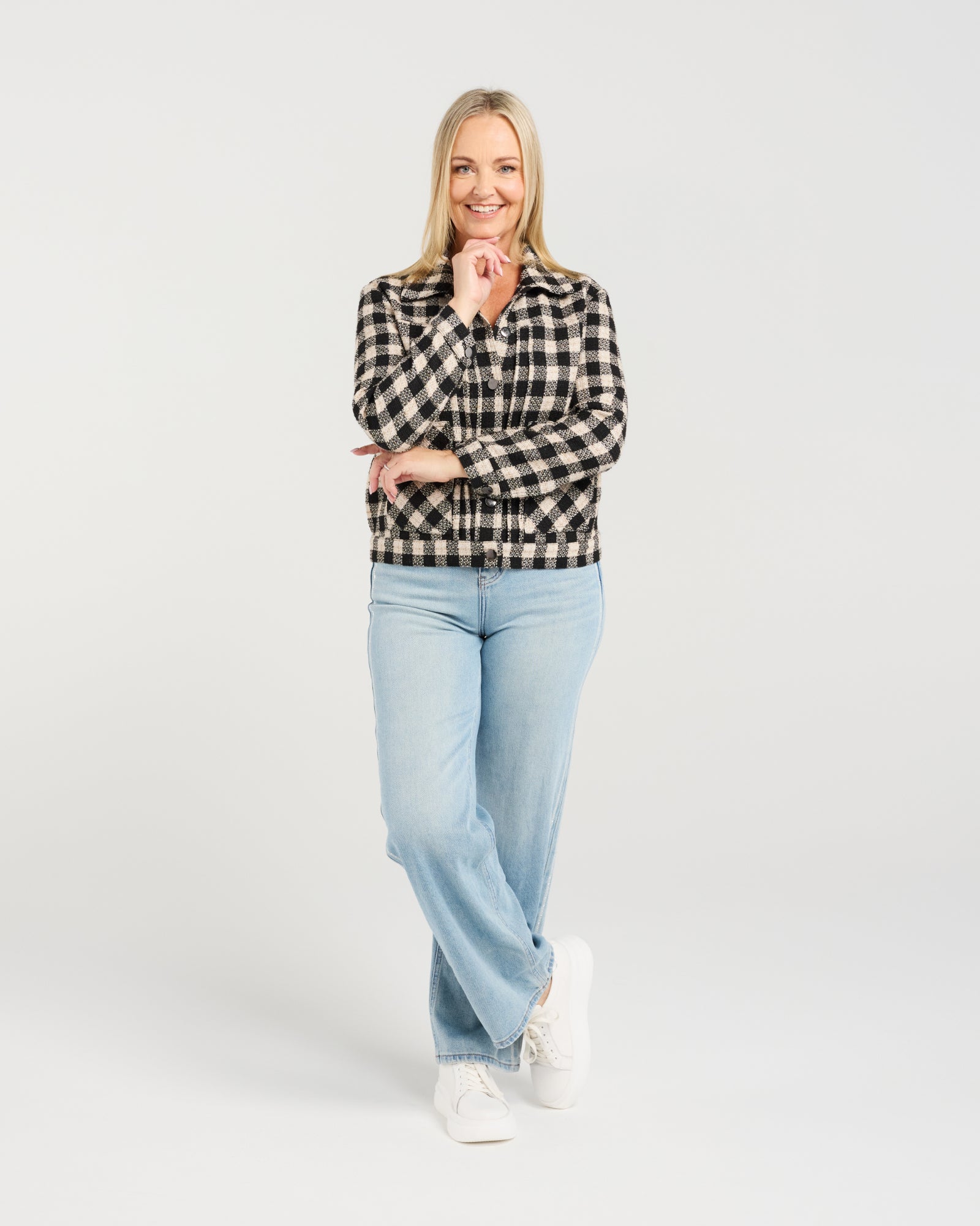 Trish Jacket - Granite Check - SEDUCE Jacket NZ LUMA