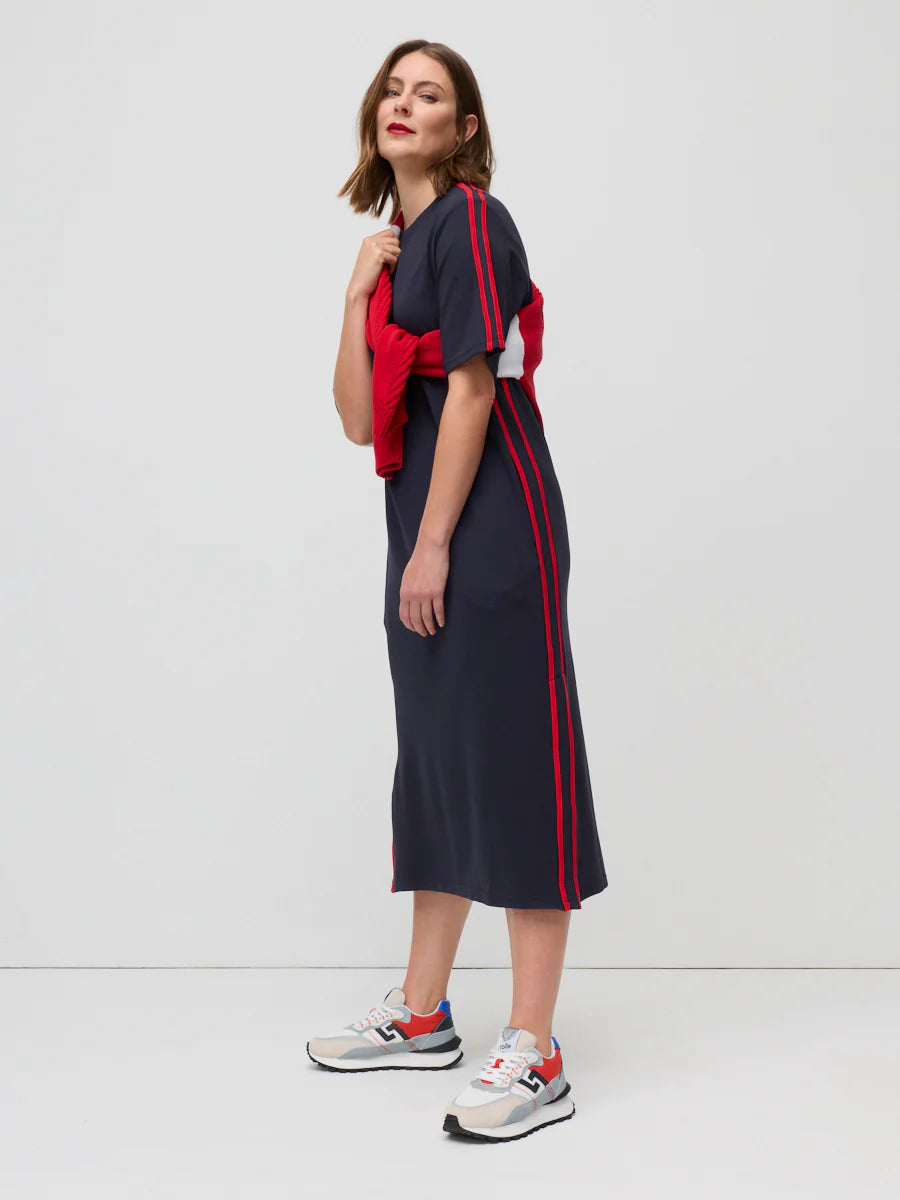Twin Stripe Ponte Dress - MARCO POLO DRESSES NZ LUMA