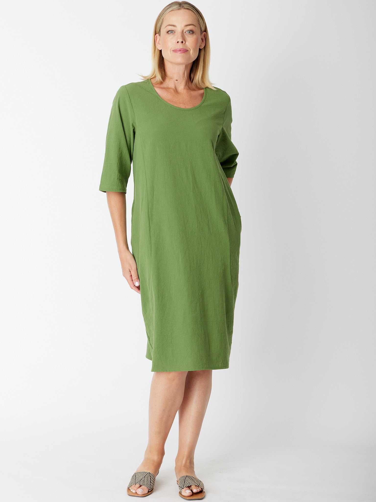 Upcycle Pocket Dress - Green - CORDELIA ST Dress 14 12 16 18 10 8 NZ LUMA