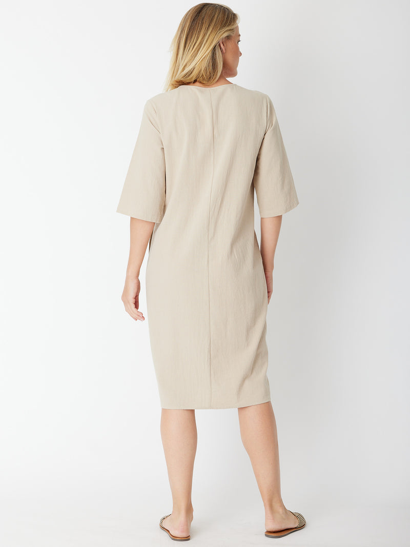 Upcycle Pocket Dress - Sand - CORDELIA ST Dress NZ LUMA