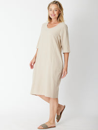 Upcycle Pocket Dress - Sand - CORDELIA ST Dress NZ LUMA