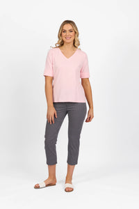 V Neck Top - Light Pink - VASSALLI Top 10 14 8 18 12 16 NZ LUMA