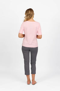 V Neck Top - Light Pink - VASSALLI Top NZ LUMA