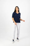 V Neck Top - Navy - VASSALLI Top 12 16 18 8 14 10 NZ LUMA