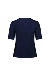 V Neck Top - Navy - VASSALLI Top NZ LUMA