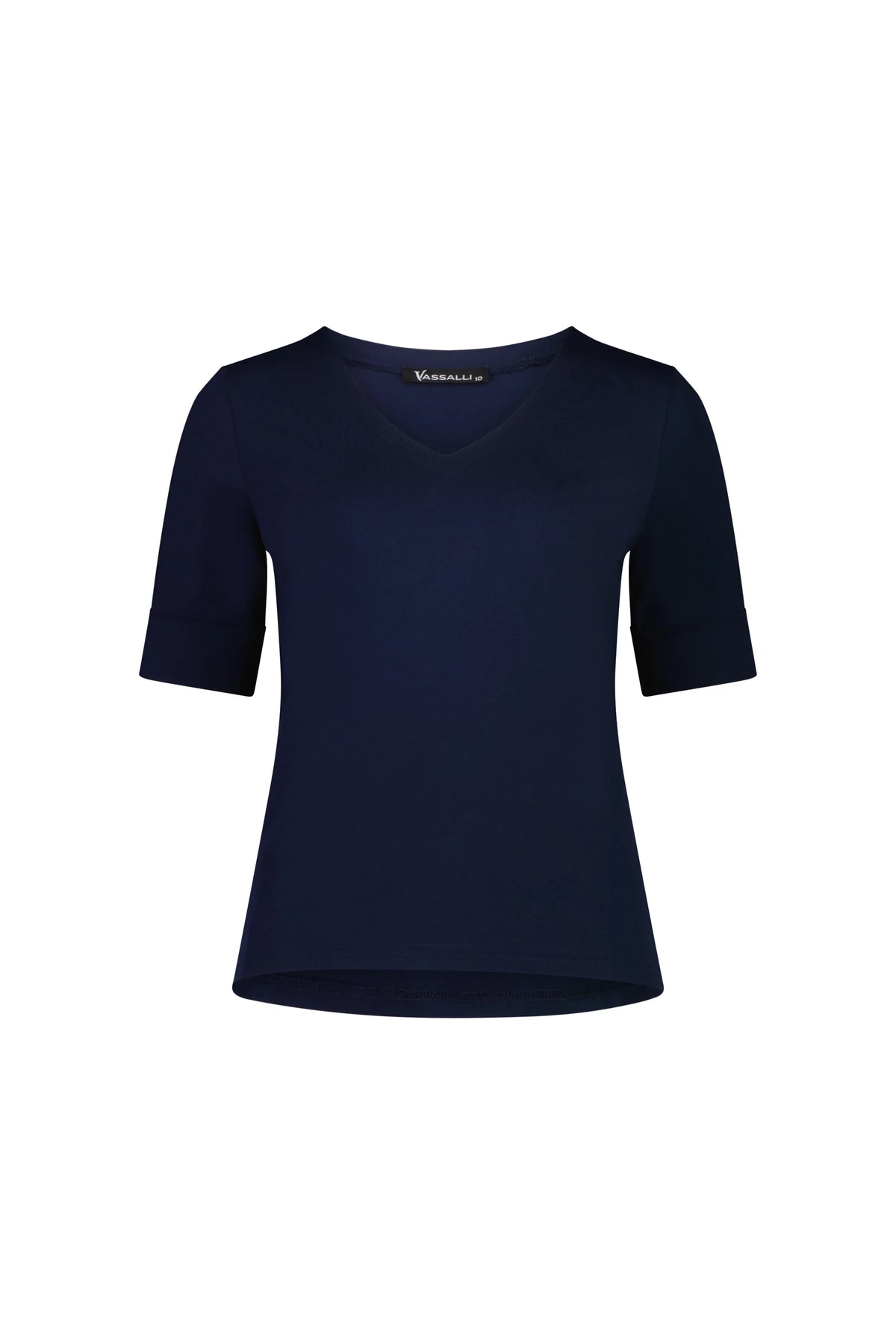 V Neck Top - Navy - VASSALLI Top NZ LUMA