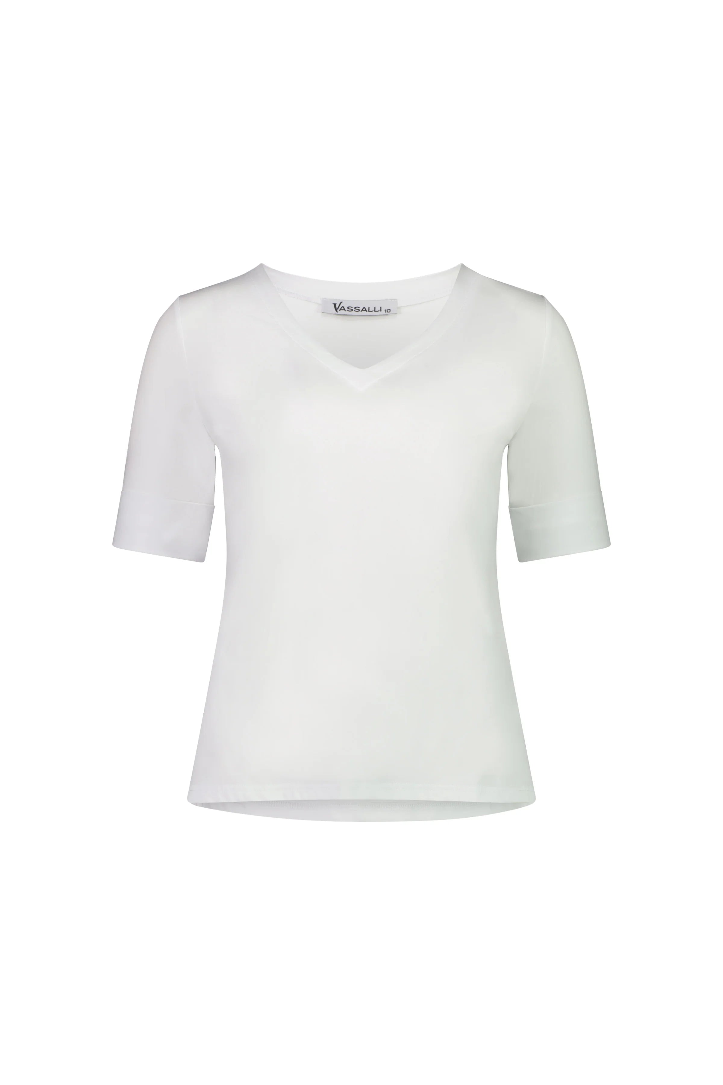 V Neck Top - White - VASSALLI Top NZ LUMA