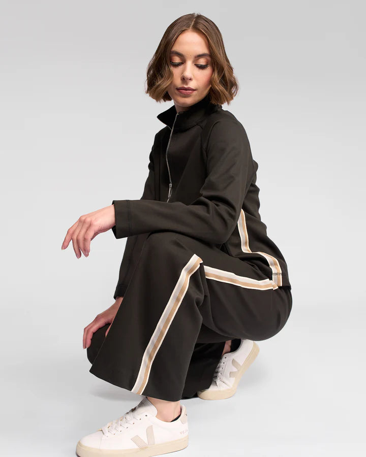 VASSALLI - Weekend Pant w S/Stripe Panel - Hunter -VASSALLI Pant NZ LUMA