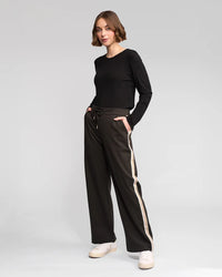 VASSALLI - Weekend Pant w S/Stripe Panel - Hunter -VASSALLI Pant 14 12 18 16 10 8 NZ LUMA