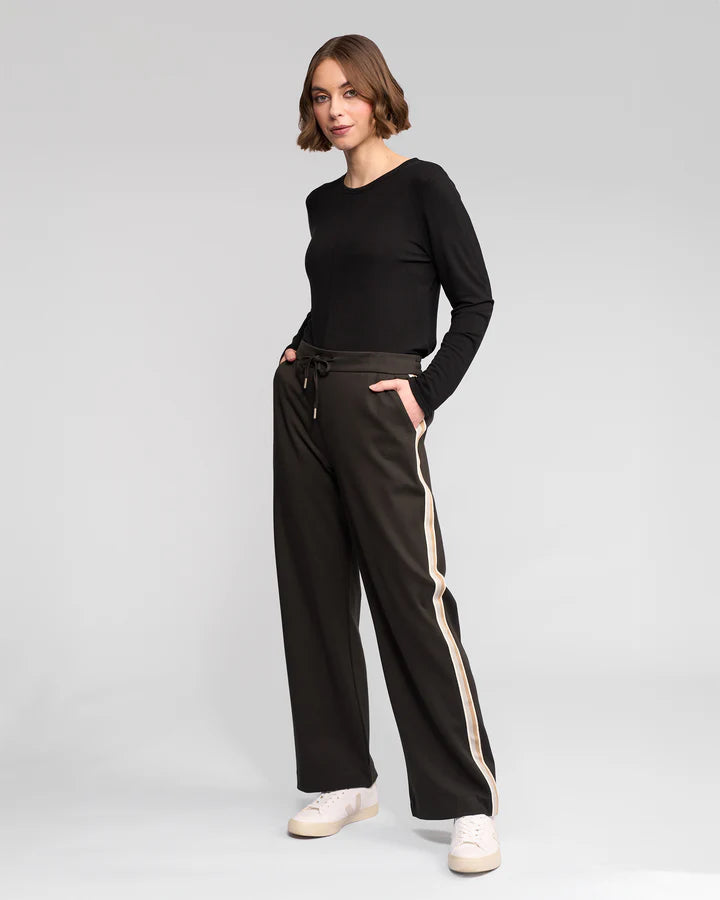 VASSALLI - Weekend Pant w S/Stripe Panel - Hunter -VASSALLI Pant 14 12 18 16 10 8 NZ LUMA