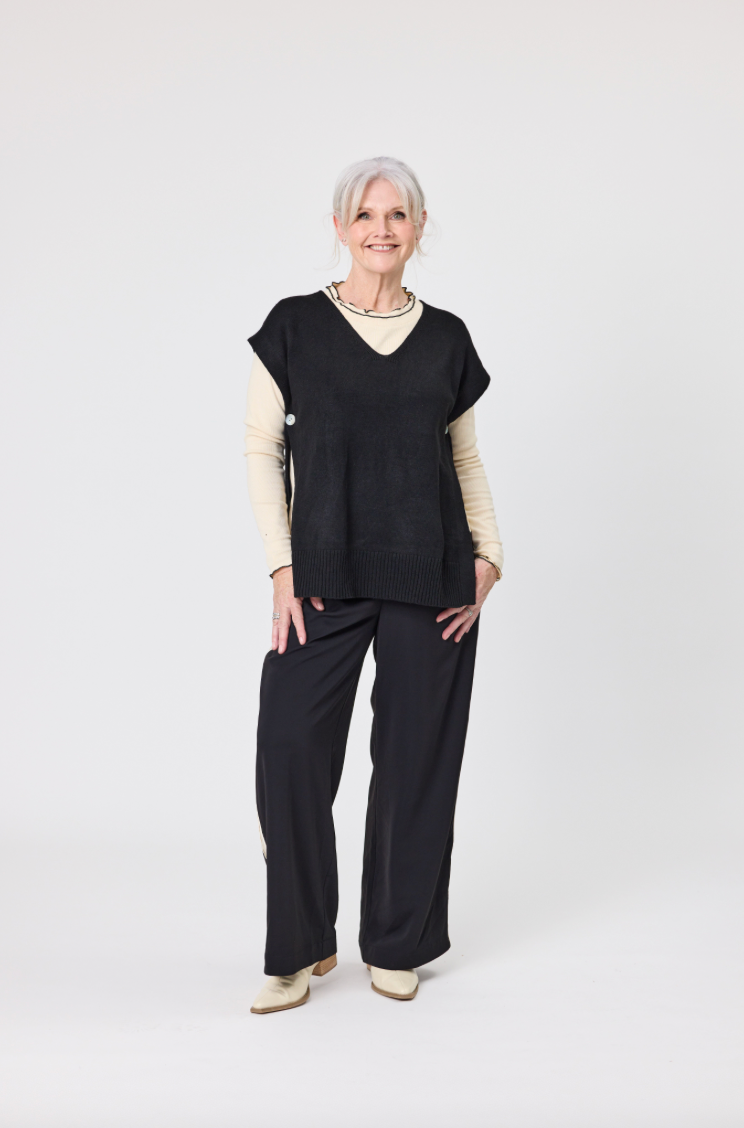 Vilma Wool Knit Black - LEMON TREE Top NZ LUMA