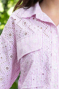 Viola Shirt - Pink Stripe - CHARLO