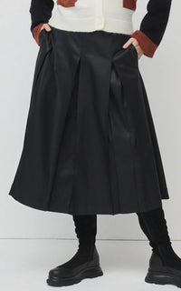 Wax Coated Skirt - Black - MARCO POLO